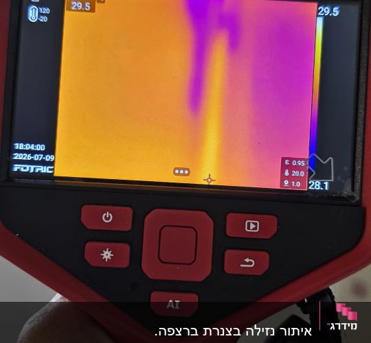 מד חום תרמי עם תצוגת חום צבעונית